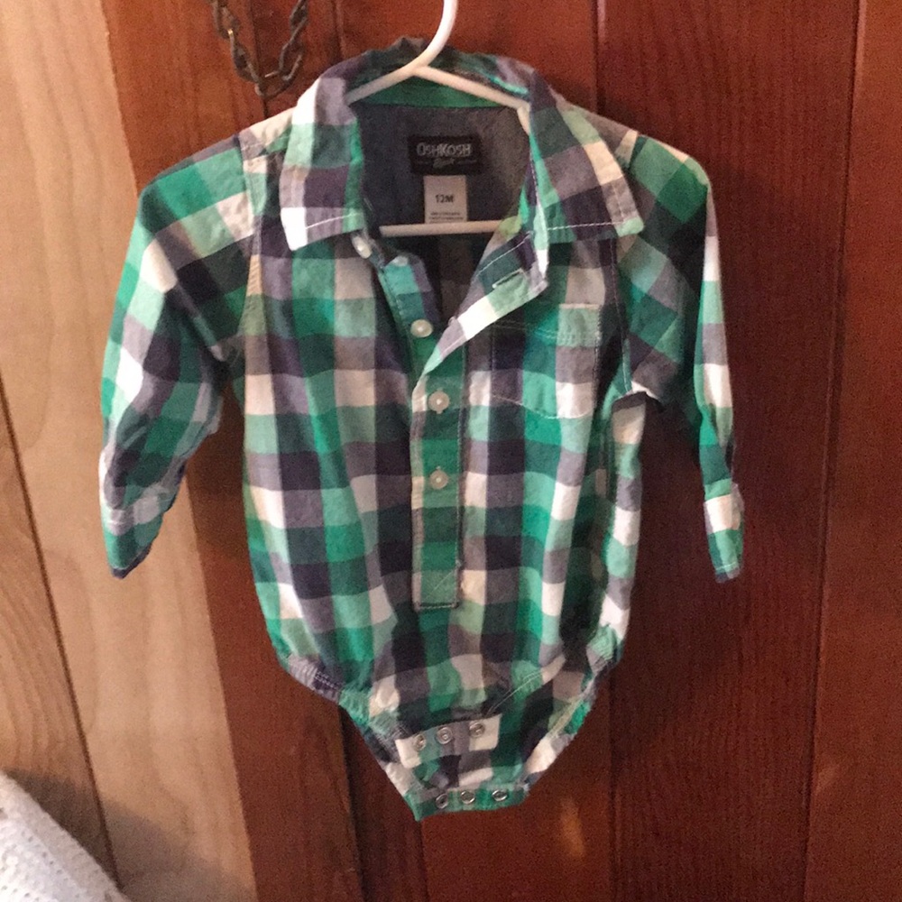 Boys 12 months plaid dress shirt